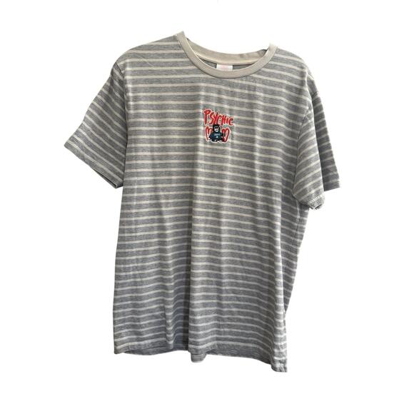 Psychic Hearts Womens XL Gray Stripe Zombie Gorilla Short Sleeve Tshirt #4640 - Picture 1 of 11